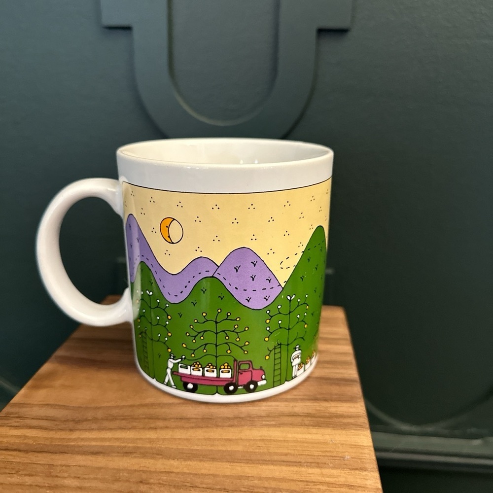 Cute vintage mug San Francisco mountain orchard